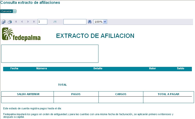 reporte extracto afiliacion